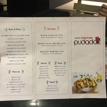 Thực đơn- Quán Ăn Pudadac - Gà Rán Hàn Quốc