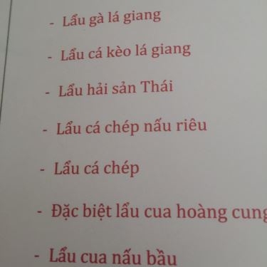 Thực đơn- Quán Ăn Quán 118 - Hải Sản Tươi Sống
