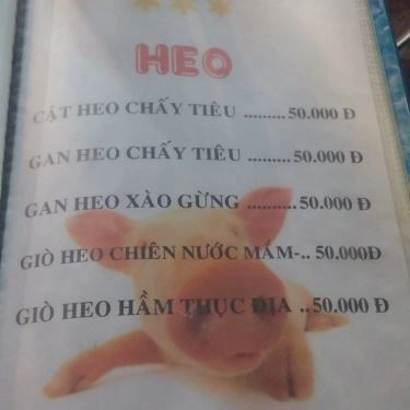 Thực đơn- Quán 162 - Quán Ăn Gia Đình