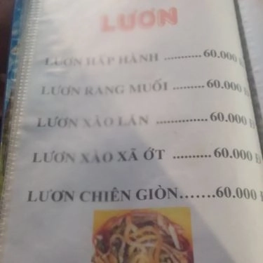 Thực đơn- Quán 162 - Quán Ăn Gia Đình