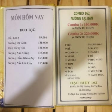 Thực đơn- Quán Ăn Quán 162 - Món Nướng