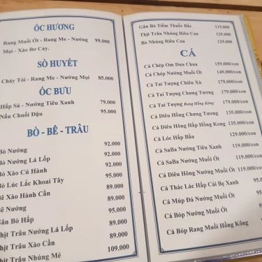 Thực đơn- Quán Ăn Quán 162 - Món Nướng