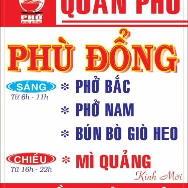 Thực đơn- Quán Ăn Phở Phù Đổng