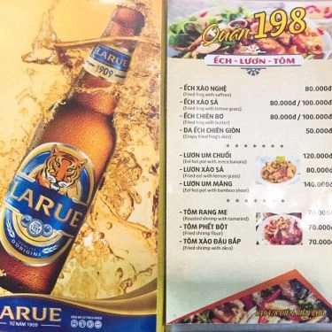 Thực đơn- Quán Ăn Quán 198 - Xương Má Hàm & Bò Nhúng Giấm