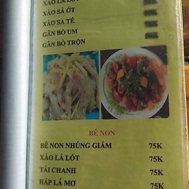 Thực đơn- Quán Ăn Quán 27 - Đặc Sản Gà Tre Đèo Le