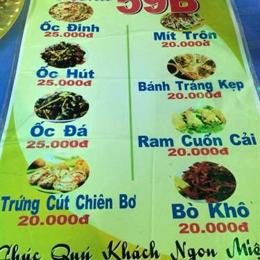 Thực đơn- Quán Ăn Quán 59 - Làng Yaourt Muối
