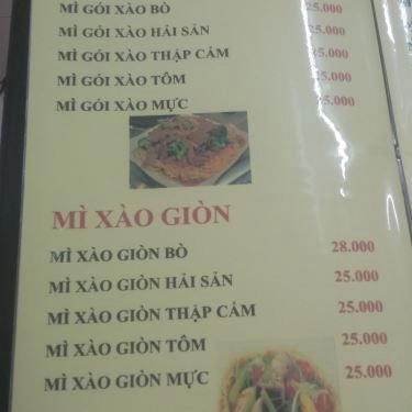 Thực đơn- Quán Ăn 158 - Cơm Gà Xối Mỡ & Mì Xào Giòn