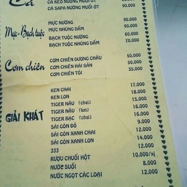 Thực đơn- Quán Ăn Quán 36 - Lẩu & Nướng