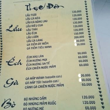 Thực đơn- Quán Ăn Quán 36 - Lẩu & Nướng