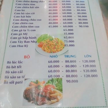 Thực đơn- Quán Ăn A Hiền - Vĩnh Khánh