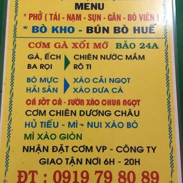 Thực đơn- Quán Ăn Phở Bảo 24A