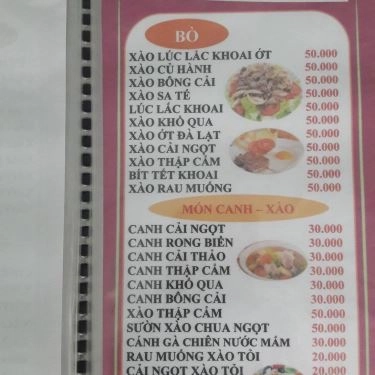 Thực đơn- Hiền Ký 3 - Quán Ăn Bình Dân