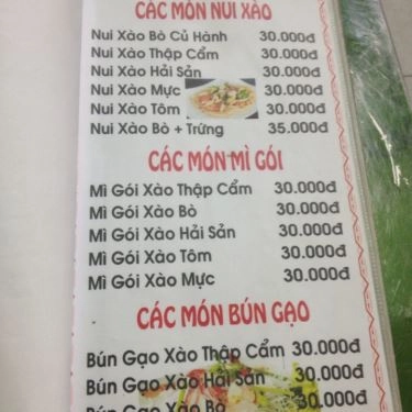Thực đơn- Quán Ăn Bình Dân Tân Ký