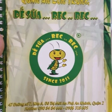 Thực đơn- Quán Ăn Côn Trùng Dế Sữa Rec Rec