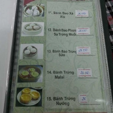 Thực đơn- Quán Ăn Dimsum - Ngô Gia Tự