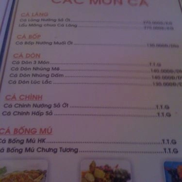 Thực đơn- Quán Ăn Gia Đình 04 - Làng Nướng Nam Bộ (cũ)