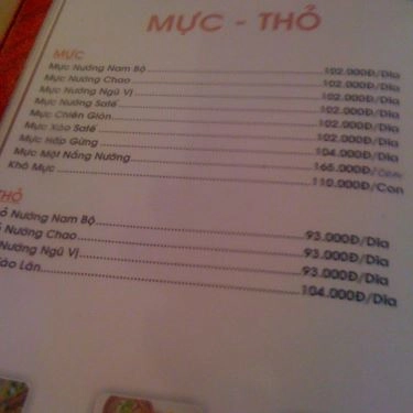 Thực đơn- Quán Ăn Gia Đình 04 - Làng Nướng Nam Bộ (cũ)