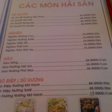 Thực đơn- Quán Ăn Gia Đình 04 - Làng Nướng Nam Bộ (cũ)