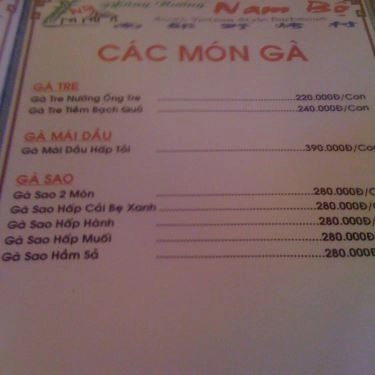 Thực đơn- Quán Ăn Gia Đình 04 - Làng Nướng Nam Bộ (cũ)