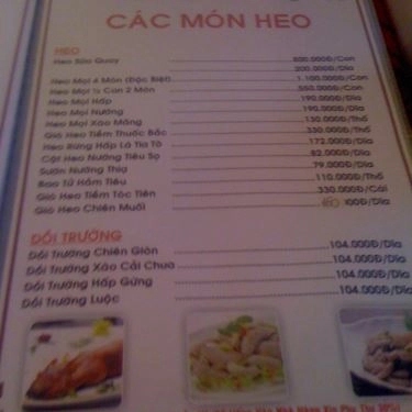 Thực đơn- Quán Ăn Gia Đình 04 - Làng Nướng Nam Bộ (cũ)