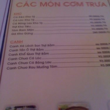 Thực đơn- Quán Ăn Gia Đình 04 - Làng Nướng Nam Bộ (cũ)