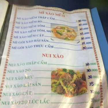 Thực đơn- A Vinh - Quán Ăn Gia Đình