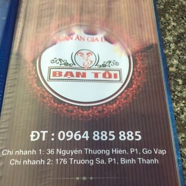 Thực đơn- Quán Ăn Gia Đình Bạn Tôi - Nguyễn Thượng Hiền