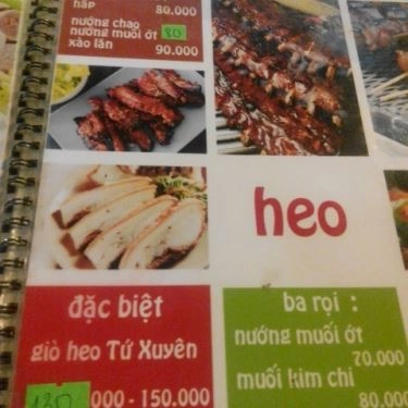 Thực đơn- Quán Ăn Gia Đình Lãng - Vĩnh Khánh