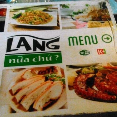 Thực đơn- Quán Ăn Gia Đình Lãng - Vĩnh Khánh