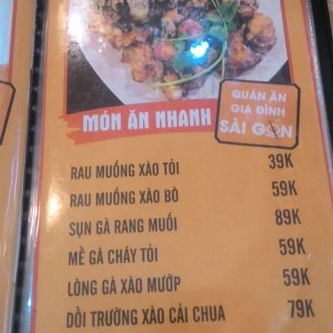 Thực đơn- Quán Ăn Gia Đình Sài Gòn - Lẩu & Né
