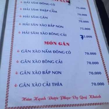 Thực đơn- Quán Ăn Gia Đình Tài Ký - Nguyễn Cảnh Chân