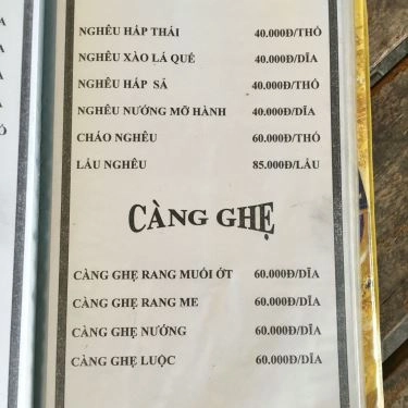 Thực đơn- Thúy Kiều 2 - Quán Ăn Gia Đình