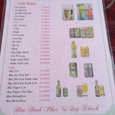 Thực đơn- Quán Ăn Hải Sản Hồng Quyên