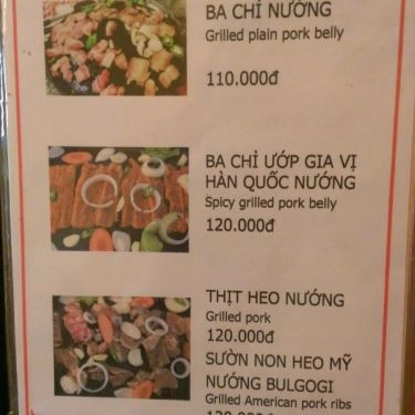 Thực đơn- Quán Ăn Hàn Quốc - Quang Trung