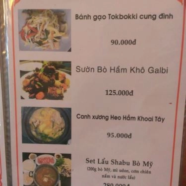 Thực đơn- Quán Ăn Hàn Quốc - Quang Trung
