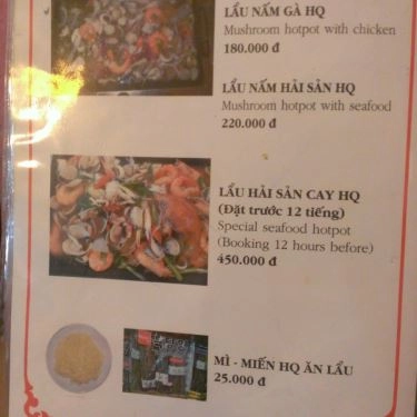 Thực đơn- Quán Ăn Hàn Quốc - Quang Trung