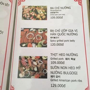 Thực đơn- Quán Ăn Hàn Quốc - Quang Trung