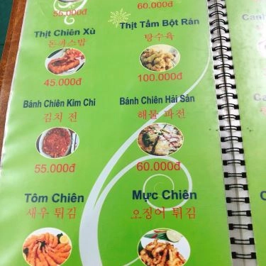 Thực đơn- Quán Ăn Hàn Quốc - Văn Cao