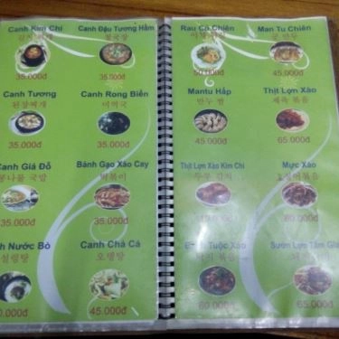 Thực đơn- Quán Ăn Hàn Quốc - Văn Cao