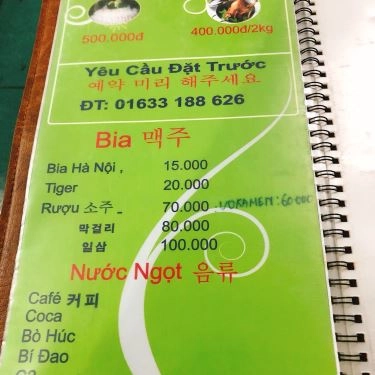 Thực đơn- Quán Ăn Hàn Quốc - Văn Cao