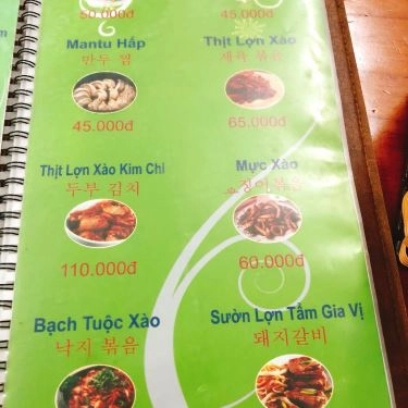 Thực đơn- Quán Ăn Hàn Quốc - Văn Cao