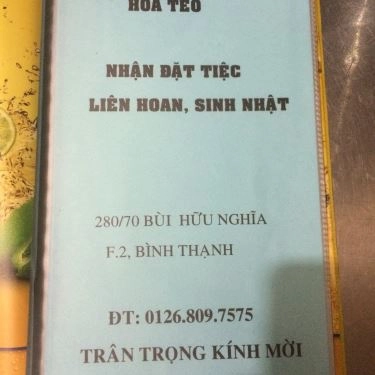 Thực đơn- Quán Ăn Hoa Tèo - Các Món Lẩu