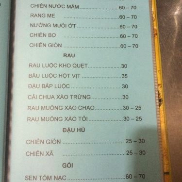 Thực đơn- Quán Ăn Hoa Tèo - Các Món Lẩu