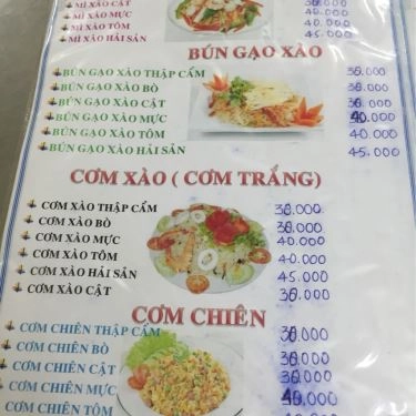 Thực đơn- Quán Ăn Hưng Phát - Phạm Văn Chí