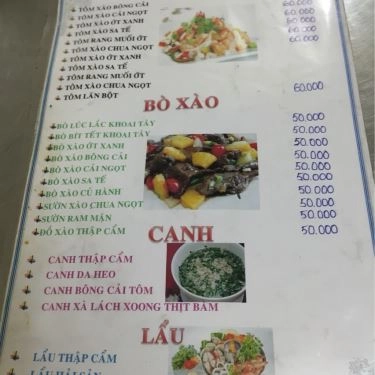 Thực đơn- Quán Ăn Hưng Phát - Phạm Văn Chí