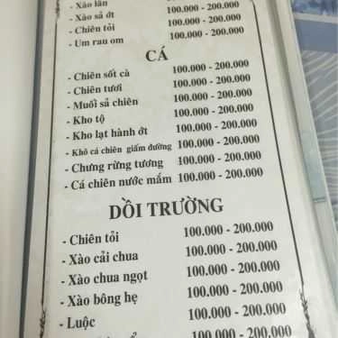 Thực đơn- Quán Ăn Hương Biển Quán - Mạc Thiên Tích