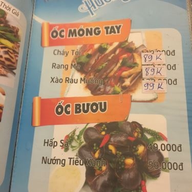 Thực đơn- Nhà Hàng Quán Ăn Hương Biển Night