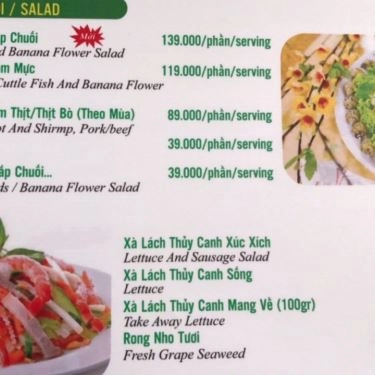 Thực đơn- Quán Ăn Hương Việt - 30 Tháng 4