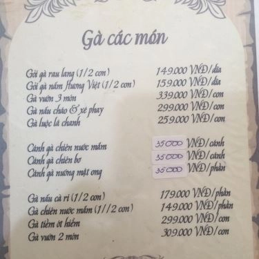 Thực đơn- Quán Ăn Hương Việt - 30 Tháng 4