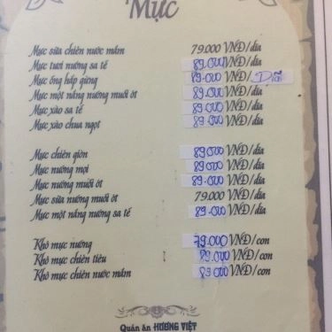 Thực đơn- Quán Ăn Hương Việt - 30 Tháng 4